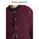 Maison Kitsune Männer und Frauen gleicher Stil Herbst und Winter Zhenli Handschrift Serie Wolle Mischung Casual Jacke P677 [Encore Red] s