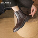 Daphne Chelsea short boots for women in autumn and winter genuine leather brown thin boots new British style Martin boots for women brown single 36