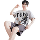 2025 new pajamas men's summer pure cotton short-sleeved summer men's teenager cartoon large-size home clothing set DMY6621 3XL (185) Recommended weight 180 Jin [Jin equals 0.5 kg]