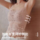 Songfanxi lace bra for women with big breasts, small gathering, anti-sagging, anti-exposure, sexy beautiful back tube top, thin large size bra, light coffee M 75BCDE