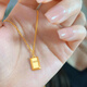 Junbu suddenly rich small gold brick necklace for women Vietnamese sand gold 2024 new pendant 18k gold simulated gold small gold bar pendant small gold brick necklace