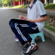 Mandishan Elementary School Junior High School Schüler Sporthosen Männer und Frauen 123 Bar School Hosen School Uniformhosen im Frühjahr und Sommer 653 Bar Marine Blue 2xl (160) [110-130jin [Jin gleich 0,5 kg]]