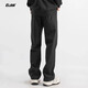 CLOR overalls men's autumn and winter casual pants high street versatile loose sports straight pants CL50 black XL