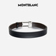Montblanc Montblanc Placa rectangular Hebilla Hollow Hollow Black/Brown Cinturón de doble cara 3CM 114423 Regalos para el Día de San Valentín chino