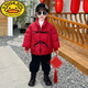 G.DUCKKIDS Little Yellow Duck Boys' Cotton Clothes Winter New Children's Warm Down Cotton Clothes Jackets Men's Winter Clothes Thickened Red Cotton Black 120
