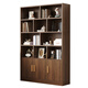 KULIN solid wood bookshelf bookcase floor-standing wall storage rack home living room with door 1.8 meters cabinet dark walnut color 100cm