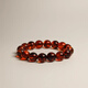 Guanpu Pavilion natural amber bracelet for men and women, Burmese blood amber bracelet, fidelity gift with certificate, blood amber 20MM*12 pieces for men's thick and thin wrists (with certificate