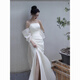 
Indulgent light wedding dress niche new style bride outfit wedding welcome tiara simple tube top evening dress temperament tube top XS