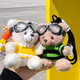 INS Internet Celebrity Pilot Bear Plush Colgante Doll Creative Doll Lindo Bear Keychain Pack Hanging Bear Brown Bear [negro y verde] 10 cm