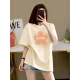 Mit reiner Yishion Koreaner Version von Fat MM ApricoT Pure Cotton Kurzärmelte T-Shirt für Frauen 2025 Neue Sommer großer schlanker Schulter halbärmelig.