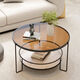 Qi Ji [1048 repurchase] Internet celebrity modern Italian Changhong tempered glass coffee table small living room round household use round coffee table - black frame + brown glass diameter 60CM high 45CM