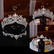 Shijun (SHIJUN) European and American retro crystal handmade large crown Korean-style crown light luxury heavy industry double-layer flash diamond princess crown bridal wedding double-layer five-petal flower crown A0136