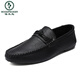 Zapatos de gorro para hombres de Woodpecker Versión coreana de trabajos de negocios zapatos de cuero casual transpirable y versátiles zapatos para hombres de un solo paso 2025 Summer D826 Brown [Versión ultrail/más duradera] 39