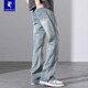 Coton Black Jeans Brand Trendy Brand Loose Loose Rétéraire 2025 Spring New American High Street Spring and Automne Casual Long Long Long 9901 Black régulier XL Taille