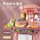 儿童过家家厨房炒菜做饭烧烤玩具宝宝女童迷你仿真煮饭锅餐具套装 蓝色餐台24件套【声光出水】