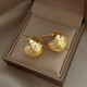 Metal pleated earrings for women, niche design, irregular earrings, 2024 new trendy simple earrings, golden irregular pleated earrings, one pair