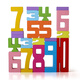 JPHZNB Kinder digitale kognitive Bausteine, große Partikel, hölzerne mathematische Bausteine, Eltern-Kind-Logikzone, Gehirnbetriebene Early Education Toys [Boutique Holzbox] 27 große Buchenzahlen