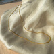 Mu Qian's exquisite plain gold chain/American 14K gold-filled snake bone necklace, bare chain stacked straps, can be equipped with pendants, simple basic gold-filled snake bone chain, total length 50cm sliding adjustment