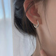 Guanpu Pavilion Fat Donglai's same style pt950 platinum earrings for women PT950 plain circle niche design platinum ear studs and ear buckles to support ears platinum rhombus earrings