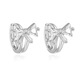 Qianshengyuan Laofeng New S925 Sterling Silber Sweet Bogen Ohrschnalle Licht Luxusstil Design einfacher Zirkonohrring Ohr Ey691 Roségold