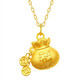 Junbu's new versatile small lucky bag gold pendant for women to transfer ancient money and coin lucky bag imitation gold necklace gift 18K gold unicorn lucky bag pendant + lanyard