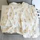 Cat Man Cute Tulip Rabbit Pajama Girl Spring y Autumn delgada Algodón Pure Algodón Manga larga Summer Home Ropa 826# Black Rose# mangas largas + pantalones recomendados 100-120Jin [Jin equivale a 0.5 kg] l