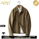 Mafanfu high-end woolen jacket men's winter Korean version slim simple business casual lapel double-sided woolen top Kapok green M