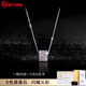 Guanpuge Fat Donglai same style pt950 platinum small waist necklace platinum moissanite men and women full diamond pendant clavicle chain light D color moissanite necklace gift box packaging