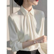 French style design white shirt for women 2026 spring new professional long-sleeved shirt women's tops white M recommended 100-112Jin Jin equals 0.5 kg