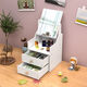 Wing Fantasy Cosmetic Storage Rack Storage Box Drawer-type Makeup Mirror Desktop Dressing Mirror Dormitory All-in-One Dressing Table Large Double-drawn Mirror Dual-Purpose Round Mirror