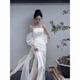 
Indulgent light wedding dress niche new style bride outfit wedding welcome tiara simple tube top evening dress temperament tube top XS