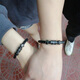 Weige small ck transfer bead bracelet boys ins niche design female couple sterling silver bracelet gift (bracelet) 2 pieces female + male 16cm + 1