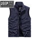 JEEP SPIRIT吉普精神春秋季男士马甲多口袋运动宽松大码坎肩工装外套男 7009卡其 3XL 【176-195斤】