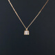 Changju JIN pure 14K gold pendant, small and elegant perfume bottle necklace, women's shiny square zirconium clavicle chain, 14K gold pendant, chain not included