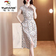 
Woodpecker (TUCANO) brand ice silk dress for women heavyweight dress for women 2025 summer new middle-aged ice silk to make you look slim and medium-sized beige XL