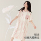 
Urban beauty nightgown women pajamas women 100% pure cotton summer loose printed pocket short-sleeved round neck can be worn on the outside pink L