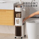 Rising 15cm Japanese style bathroom gap cabinet with built-in trash can bathroom gap storage cabinet toilet side storage narrow cabinet 15cm white tea side cabinet ordinary style 15cm bathroom trash can cabinet 3 layers
