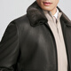 Veste en cuir en cuir authentique Youngor pour hommes en automne et hiver d'âge moyen et collier de fourrure de fourrure de jeunesse veste en cuir veste down et confortable centre commercial du même style. Ypyx415479afa xl 180 / 100a