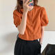 
Her style 3878 people collect casual short-sleeved shirts for women in 2025 spring and summer new retro niche short orange shirt method orange shirt S