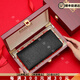 FAIRWHALE [GOODES DE LUXE HEUX DE TERME] portefeuille de cartes à cartes de vache en cuir long en cuir long portant Business Fashion Casual Wallet Men [Boîte-cadeau en bois rouge Packaging]
