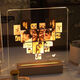Yuhua Bildrahmen [9214 Personen sammeln] [Anpassen aus dem Bild] Luminous-Acrylfoto auf dem Tischfoto Frame Geburtstag Herzform (drahtlose Ladebasis) High-End-Geschenkbox + Geschenktüte Verpackung