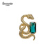 Eternelle French Eternal Snake Kiss Brooch Women's High-end Design Accessories Lapel Pin Pin Buckle Temperament Corsage Bright Gold