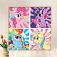 
Little Pony Poly Digital Oil Painting Diy Filling Coloring Children's Hand-drawn Cartoon Biqi Acrylic Oil Color Decoration Painting qx15914 80*80cm Thick solid wood inner frame + decorative outer frame