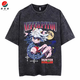 Jueslang animation full-time hunter hunter x hunter retro old summer cotton washing short-sleeved T-shirt for men and women washing black B1278 XL