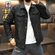 
AEMAPE Jacket Men's 2025 Spring and Autumn New High-Quality Printed Lapel Middle-aged and Young Fashion Slim and Handsome Jacket Trend Black 1047 5XL 195-210Jin [Jin equals 0.5 kg]
