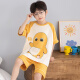 Langsha Pajamas Pajamas Summer Summer de algodón delgado de algodón delgada para algodón de algodón Niños de mediana edad y niños grandes Summer Student Suit LT695 140 Recomendado 130-140 cm/65jin [Jin es igual a 0,5 kg]