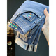 Qianji (QIANJI) blue jeans men's spring and autumn new trendy embroidered casual trousers soft and elastic micro-harem pants blue [IT5220] 30 suitable for weight 122-130Jin [Jin equals 0.5 kg] wear