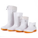Double Star Rain Shoes White Rain Boots Food Factory Working Water Shoes Anti-Slip Hygiene Boots Labor Protection Rubber Shoes Oil-resistant Water Boots 9926 Men's tall tube without cotton Standard Size 39