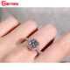 Guanpu Pavilion Fat Donglai's same style pt950 platinum moissanite diamond ring for women white gold D color moissanite classic square surrounded by diamonds No. 15 x D-E/extremely white x 2 carats LC/flawless under the mirror