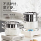 Royalstar ceramic steamer 304 stainless steel soup pot household stew pot steaming dual-purpose steamer pot induction cooker gas universal inner steel outer ceramic double-layer steamer 24cm